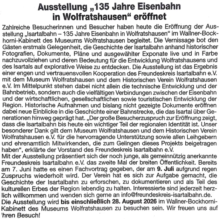 Zeitungsartikel: Isarkurier, 02.07.2026