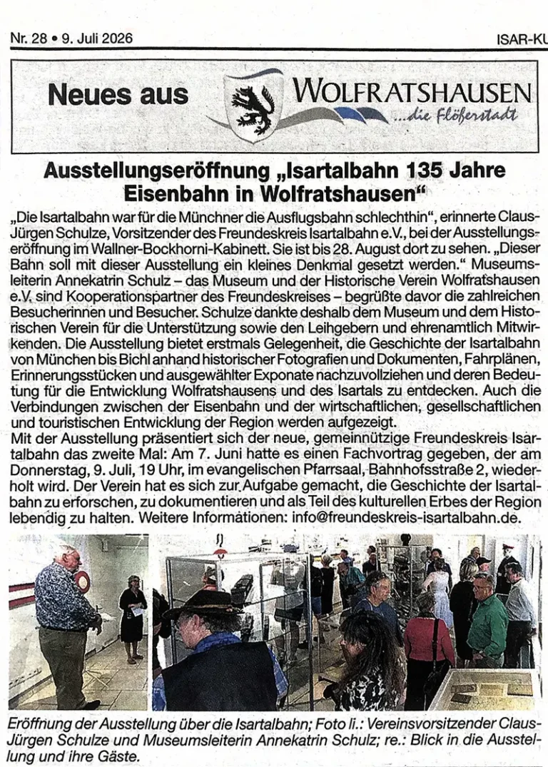 Zeitungsartikel: Isarkurier, 09.07.2026